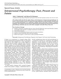thumnail for Markowitz and Weissman - 2012 - Interpersonal Psychotherapy Past, Present and Fut.pdf