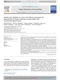 thumnail for Zhao et al. Validity and Reliability of a Short Self-Efficacy Instrument for Hypertension Adherence - Patient Educ Couns 2021.pdf
