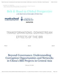 thumnail for Beyond Governance- Understanding Corruption Opportunities and Networks in China’s BRI Projects in Central Asia - Belt & Road in Global Perspective.pdf