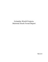 thumnail for CWP Maternal Health Forum Report.pdf