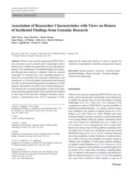 thumnail for Klitzman_Association of Researcher Characteristics with Views on Return.pdf