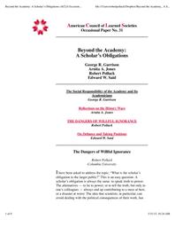thumnail for Robert E. Pollack - 1995 - THE DANGERS OF WILLFUL IGNORANCE.pdf
