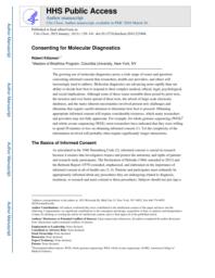 thumnail for Klitzman_Consenting for Molecular Diagnostics.pdf