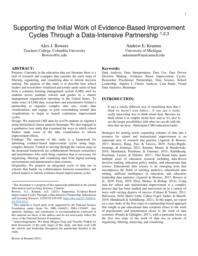 thumnail for Bowers and Krumm 2021 ILS Supporting the Initial Work of Evidence-Based Improvement Cycles.pdf
