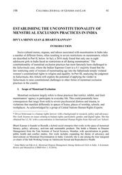 thumnail for Srinivasan_Kannan_2021_Establishing the Unconstitutionality of Menstrual Exclusion Practices in India.pdf