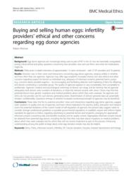 thumnail for Klitzman_Buying and Selling Human Eggs_Infertility Providers_ Ethical and Other Concerns Regarding Egg Donor Agencies.pdf