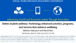 thumnail for SWDE 2018_Marquart and Nair_Online student wellness_final.pdf