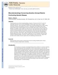 thumnail for Klitzman_Misunderstandings Concerning Genetics Among Patients Confronting Genetic Disease.pdf
