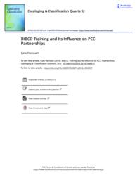 thumnail for BIBCO Training and Its Influence on PCC Partnerships.pdf