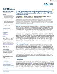 thumnail for JGR Oceans - 2022 - Kannad - Drivers of Coral Reconstructed Salinity in the South China Sea and Maritime Continent  The.pdf
