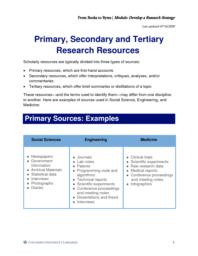 thumnail for Primary, Secondary and Tertiary Research Resources.pdf
