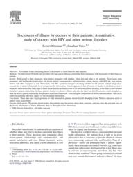 thumnail for Klitzman_Disclosures of illness by doctors to their patients.pdf