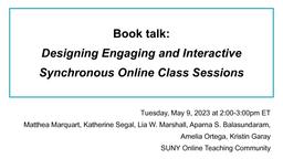 thumnail for Marquart Segal Marshall Balasundaram Ortega Garay_book talk_for the SUNY Online Teaching Community_2023.pdf