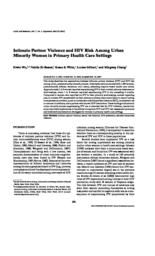 thumnail for Intimate partner violence and HIV risk among urban minority women in primary care_Wu et al_2003.pdf