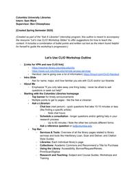 thumnail for Outline - Let's Use CLIO Workshop.pdf