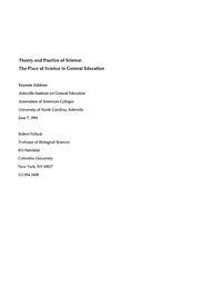 thumnail for Robert E. Pollack - 1991 - Theory and Practice of Science The Place of Scien.pdf