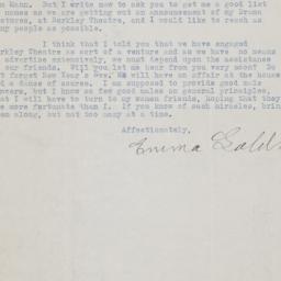 Letter from Emma Goldman to...