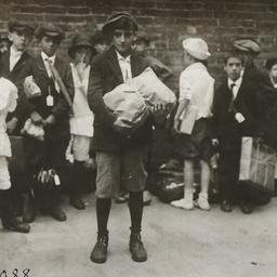Boy with Package and Group ...
