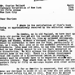 Letter from Gunnar Myrdal t...