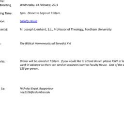Announcements, 2013-02-14. ...