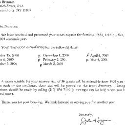 Correspondence, 2001-05-22....