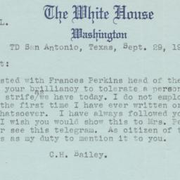 Bailey telegram to Presiden...