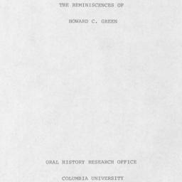 Reminiscences of Howard C. ...