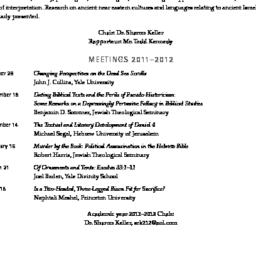 Schedules, The Study of the...