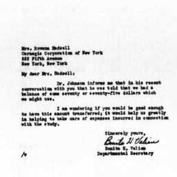 Letter from Bonita H. Valie...