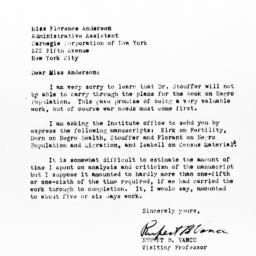 Letter from Rupert B. Vance...