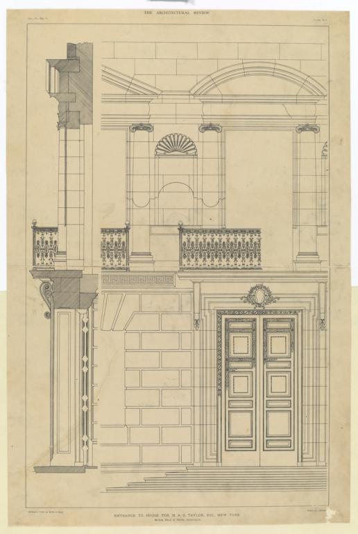 Plate XLII. Entrance to House for H. A. C. Taylor, Esq. New York. McKim, Mead & White, Architects
