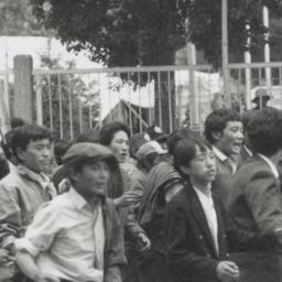 Tibetan demonstrators march...