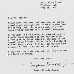 Letter from Eugene Kinckle ...