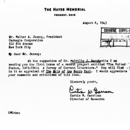 Letter from Curtis W. Garri...