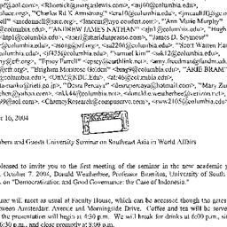 Announcements, 2004-10-07. ...