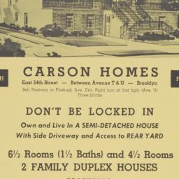 Carson Homes, E. 54 Street ...