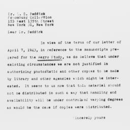 Letter from Robert M. Leste...