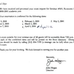 Correspondence, 2001-05-22....