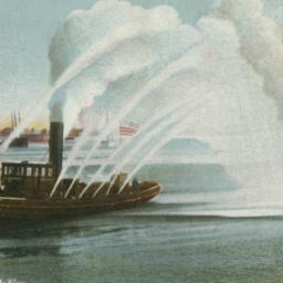 Fire-boat in Action, New York.