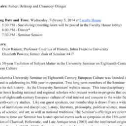 Announcements, 2014-02-05. ...