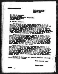 Letter from Gunnar Myrdal to Will W. Alexander, June 1, 1939