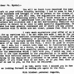 Letter from Ralph Linton to...