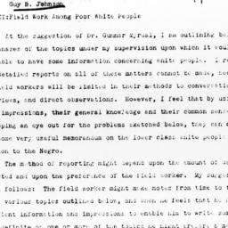 Memorandum from Guy B. John...