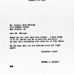 Letter from Rowena S. Hadse...