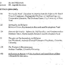 Schedules, Psychoanalytic S...