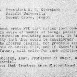 Carnegie Turn-Downs, Music ...