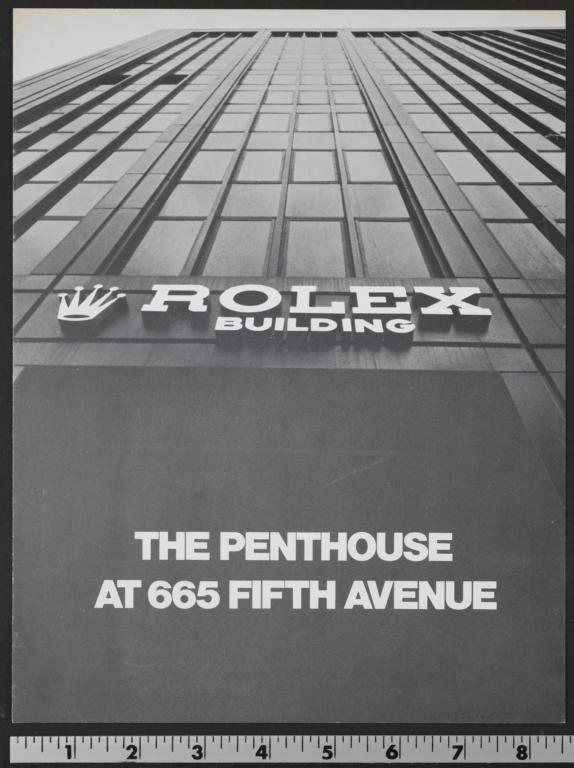 Rolex Building 665 Fifth Avenue The Penthouse At 665 Fifth