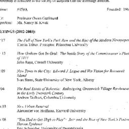 Schedules, City, seminar 45...