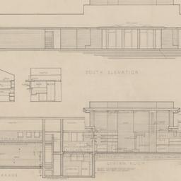 Working drawing: South elev...