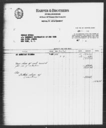 Royalty statement from Harper & Brothers to Gunnar Myrdal, October 2, 1944